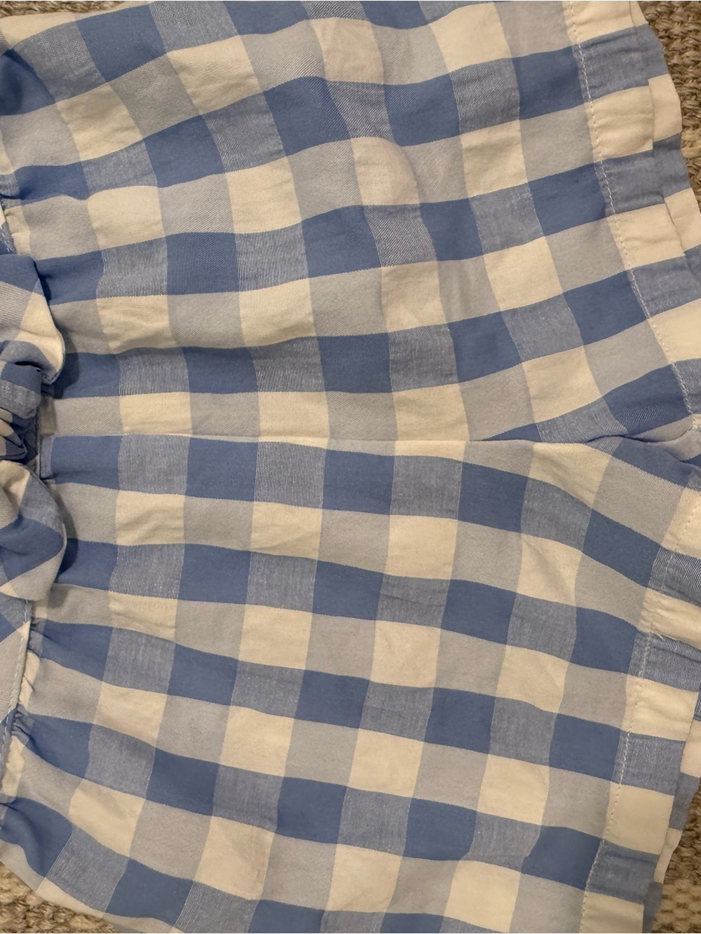 Mayoral Girl’s Size 7 Blue & White Gingham Shorts Bow and Ruffled Waistband - Picture 4 of 8